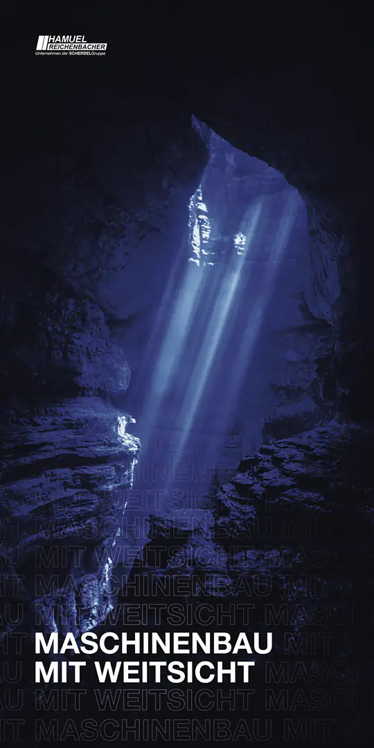 Entwurf eines Handtuchs mit Freizeitmotiv und Claim »Maschinenbau mit Weitsicht«