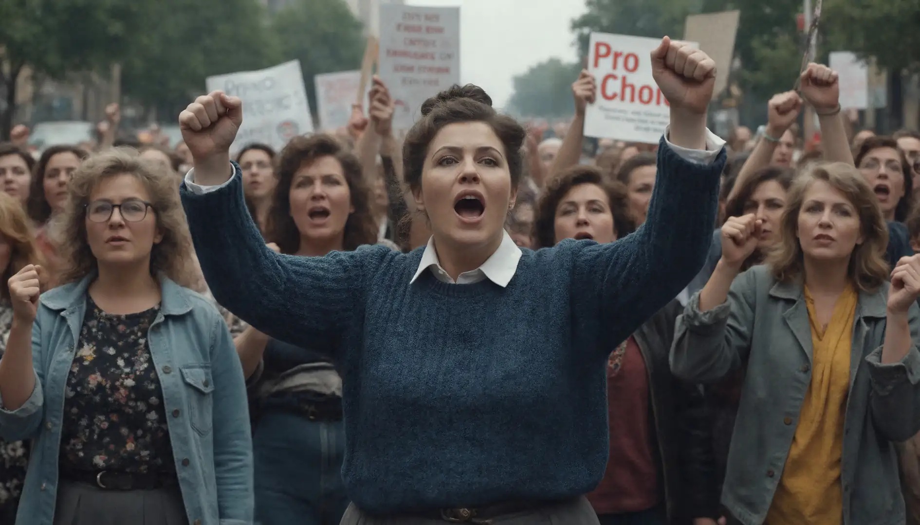 Generiertes Bild für den Teil »Geschichte mit Viola Allen«: Protestbewegung für Frauenrechte